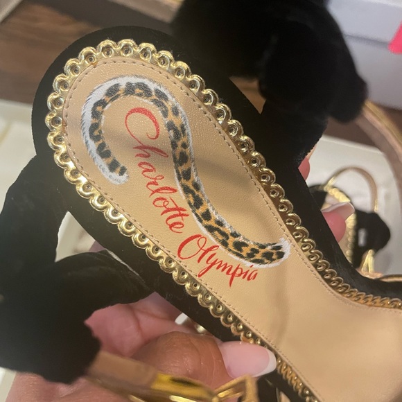 Brand new velvet Charlotte Olympia heeled sandals - Picture 4 of 14